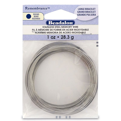 Beadalon Memory-Wire for bangles, large, silver-coloured, 28.35 grams (approx. 60 turns) 