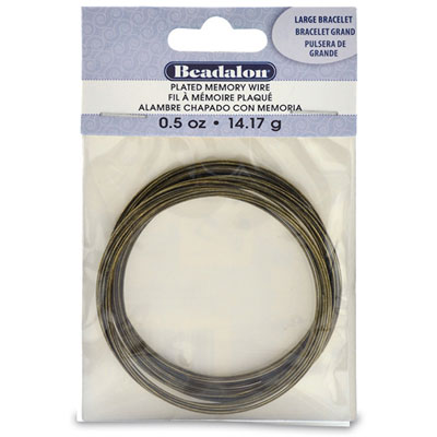 Beadalon Memory-Wire pour bracelets, grand, couleur bronze, 14 grammes (env. 30 tours) 