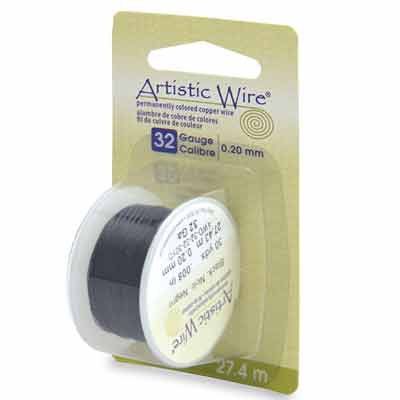Beadalon Artistic Wire (modelling wire), 32 gauge (0.20 mm), colour: black, roll with 30 yd (27.4 m) 