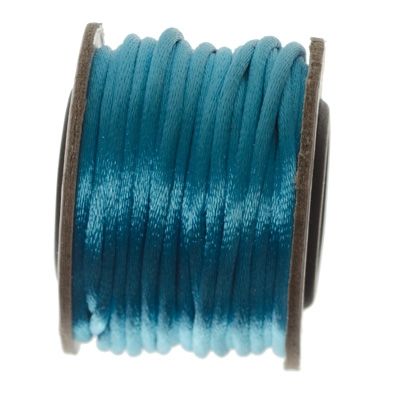 Macramé ribbon, diameter 2 mm, 10 metre roll, light blue 