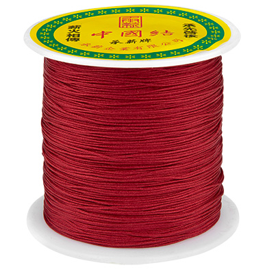 Macramé and jewellery ribbon, diameter 0.5 mm, dark red,roll with approx. 137 m (150 yards) 