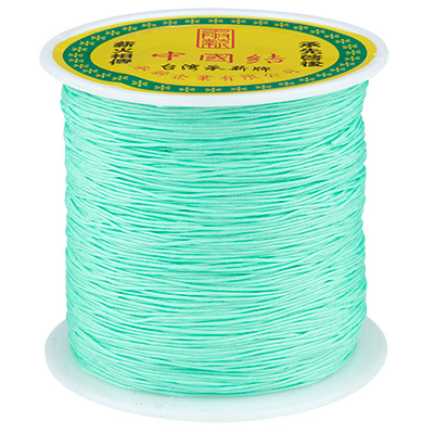 Macramé and jewellery ribbon, diameter 0.5 mm, aquamarine,roll with approx. 137 m (150 yards) 