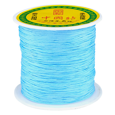 Macramé and jewellery ribbon, diameter 0.5 mm, sky blue,roll with approx. 137 m (150 yards) 