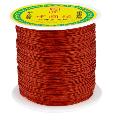 Macramé and jewellery ribbon, diameter 0.5 mm, medium brown,roll with approx. 137 m (150 yards) 