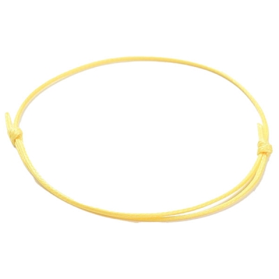 Armband mit Schiebeknoten aus Schnur, Farbe: Gelb, einstellbare Größe: 50 bis 90 mm 