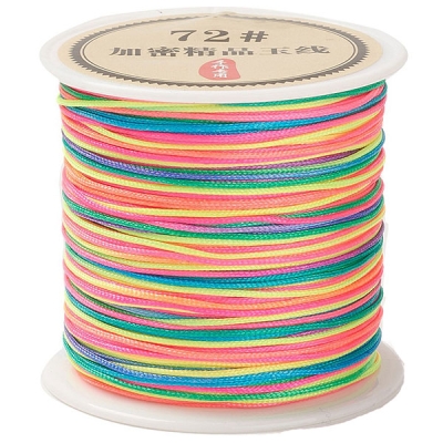 Nylonband für Makramee, Durchmesser 0,8 mm, Rolle mit 45 m, Farbe: Multicolor 
