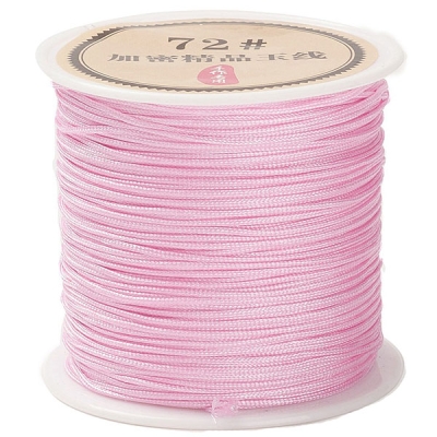 Nylonband für Makramee, Durchmesser 0,8 mm, Rolle mit 45 m, Farbe: Rosa 