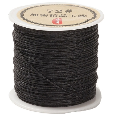 Nylonband für Makramee, Durchmesser 0,8 mm, Rolle mit 45 m, Farbe: Schwarz 