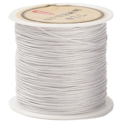 Nylonband für Makramee, Durchmesser 0,8 mm, Rolle mit 45 m, Farbe: Hellgrau 