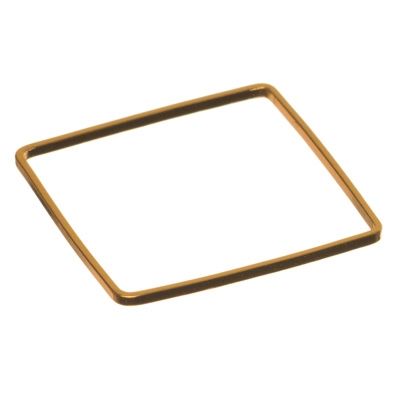 CM metal pendant square, 20 x 20 mm, gold-coloured 