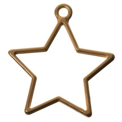 CM metal pendant star, 35 x 32 mm, gold-coloured matt 