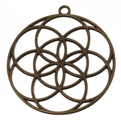 CM Metal pendant Flower of Life, 48 x 44 mm, bronze-coloured 