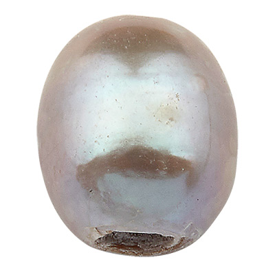 Perles de culture avec grand trou, gris clair, env. 9,5 x 8 mm, trou 2,5mm 