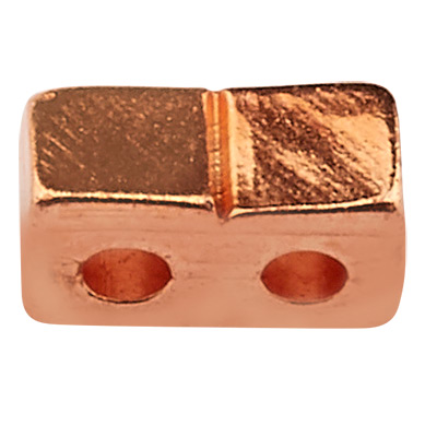 Cymbal Klouvas Perle für Half-Tila Beads, Rechteck, 5 x 2,5 mm,rosevergoldet 