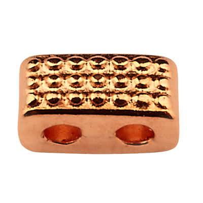 Cymbal Marathi Perle für Half-Tila Beads, Rechteck, 5 x 2,5 mm,rosevergoldet 