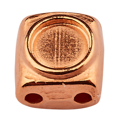 Cymbal Peponas bead for Tila Beads, square, 5 x 5 mm,rose gold plated 
