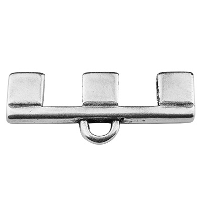 Cymbal Piperi end piece for Tila Beads, 5 rows, antique silver plated 
