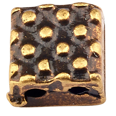 Cymbal Parasporos Perle für Tila Beads, Viereck 5 x 5 mm, antik bronzefarben 