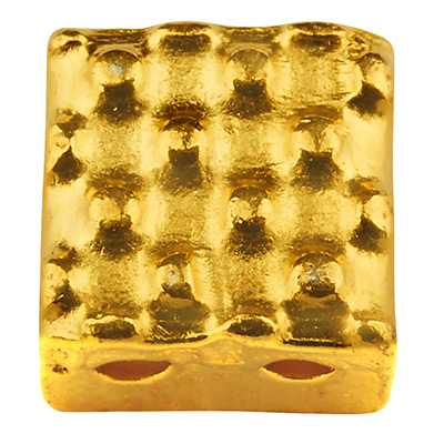 Cymbal Parasporos bead for Tila Beads, square 5 x 5 mm, gold plated 