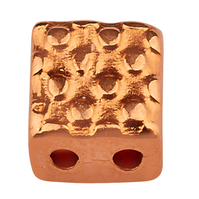 Cymbal Parasporos bead for Tila Beads, square 5 x 5 mm,rose gold plated 