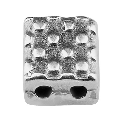 Cymbal Parasporos bead for Tila Beads, square 5 x 5 mm, antique silver-plated 