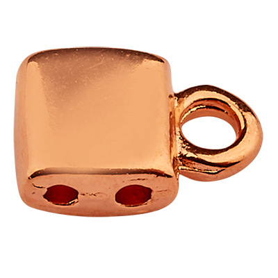 Cymbal Piperi end piece for Tila Beads, square, 5 x 5 mm,rose gold plated 