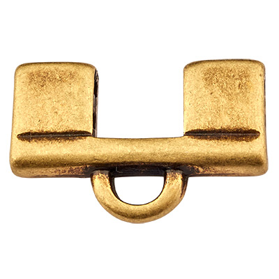 Cymbal Piperi End Piece for Tila Beads, 3 rows, antique bronze coloured 