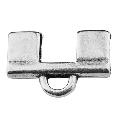 Cymbal Piperi end piece for Tila Beads, 3 rows, antique silver plated 