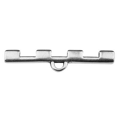 Cymbal Soros end piece for Tila Beads, 7 rows, antique silver plated 