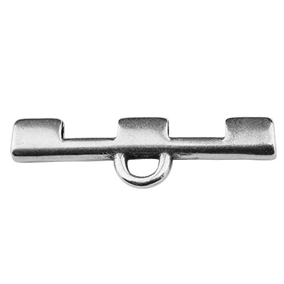 Cymbal Soros end piece for Tila Beads, 5 rows, antique silver plated 