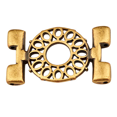 Cymbal Detis connecteur pour Tila Beads, avec ornement rond, bronze antique 