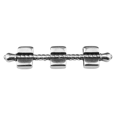 Cymbal Kalogeros Connector for Tila Beads, 5 rows, antique silver plated 