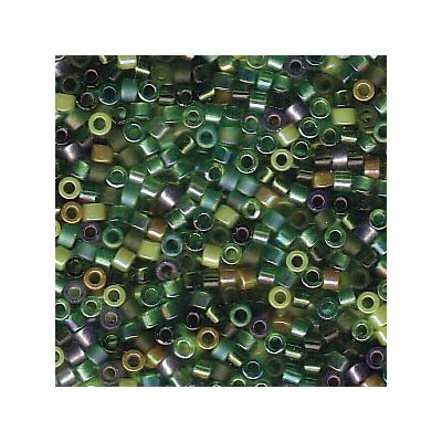 11/0 Miyuki Delica Perlen, Zylinder (1,8 x 1,3 mm), Farbe: mix evergreen, ca. 7,2 gr 