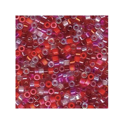 11/0 perles Miyuki Delica, cylindre (1,8 x 1,3 mm), couleur : mix strawberry fields, environ 7,2 gr 