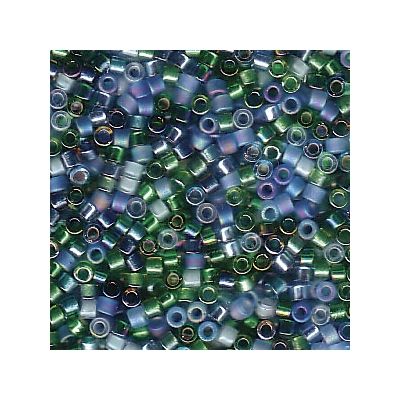 11/0 Miyuki Delica beads, cylinder (1,8 x 1,3 mm), colour: mix lagoon, ca. 7,2 gr 