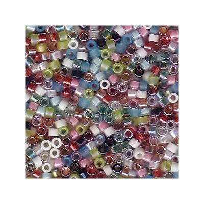 11/0 perles Miyuki Delica, cylindre (1,8 x 1,3 mm), couleur : mix spring flowers, environ 7,2 gr 