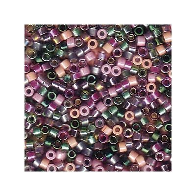 11/0 perles Miyuki Delica, cylindre (1,8 x 1,3 mm), couleur : mix lavander garden, environ 7,2 gr 