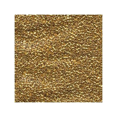 11/0 Miyuki Delica beads, cylinder (1,8 x 1,3 mm), colour: gold 24kt plated, ca. 7,2 gr 