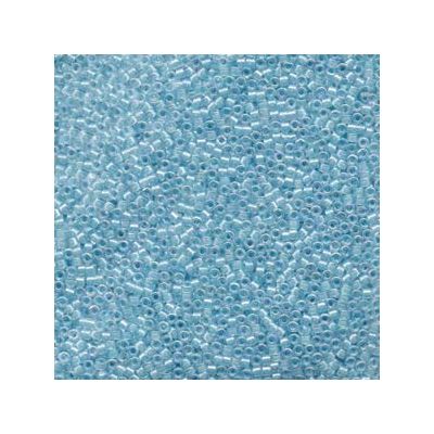 11/0 Miyuki Delica Perlen, Zylinder (1,8 x 1,3 mm), Farbe: lined sky blue AB, ca. 7,2 gr 