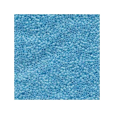 11/0 Miyuki Delica beads, cylinder (1,8 x 1,3 mm), colour: opaque lt blue AB, approx. 7,2 gr 