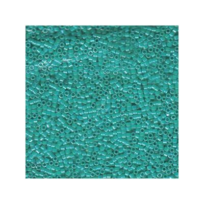 11/0 Miyuki Delica kralen, cilinder (1,8 x 1,3 mm), kleur: ondoorzichtig turquoise AB, ca. 7,2 gr 