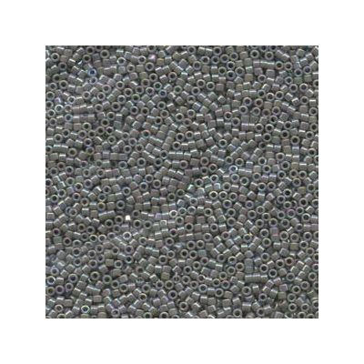 11/0 Miyuki Delica beads, cylinder (1,8 x 1,3 mm), colour: opaque grey AB, approx. 7,2 gr 