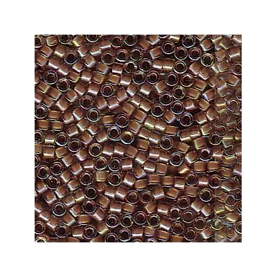 11/0 Miyuki Delica beads, cylinder (1,8 x 1,3 mm), colour: cocoa lined crystal AB, ca. 7,2 gr 