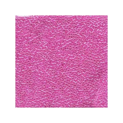 11/0 perles Miyuki Delica, cylindres (1,8 x 1,3 mm), couleur : lined crystal / fuchsia, environ 7,2 gr 