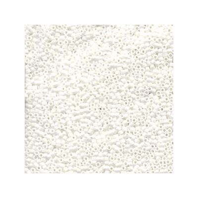 11/0 Miyuki Delica Perlen, Zylinder (1,8 x 1,3 mm), Farbe: matte white, ca. 6,6 gr 