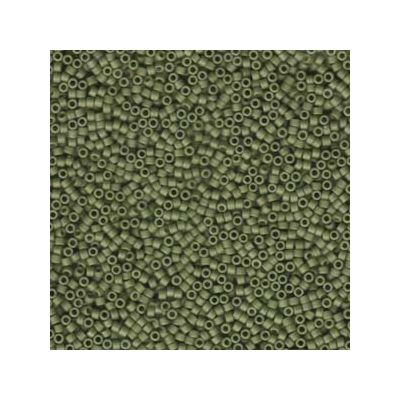 11/0 Miyuki Delica beads, cylinder (1,8 x 1,3 mm), colour: matte op olive, approx. 7,2 gr 