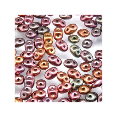 Matubo Superduo perles, 2,5 x 5 mm, couleur Crystal Orange Rainbow, tube d'environ 22,5 gr 