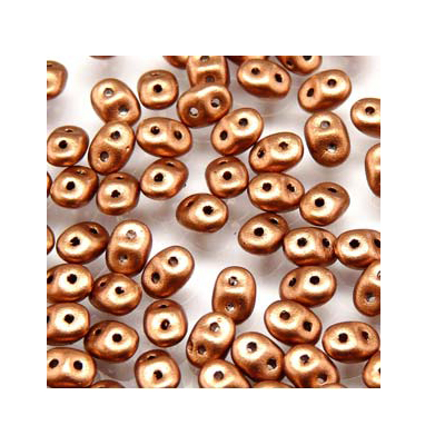 Matubo Superduo beads, 2,5 x 5 mm, colour Crystal Bronze Copper, tube with approx. 22,5 gr. 