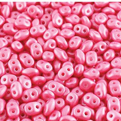 Matubo Superduo beads, 2,5 x 5 mm, colour Pearl Shine Light Pink, tube with ca. 22,5 gr 