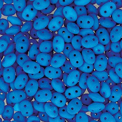 Matubo Superduo Perlen,  2,5 x 5 mm, Farbe Neon Turquoise, Röhrchen mit ca. 22,5 gr 
